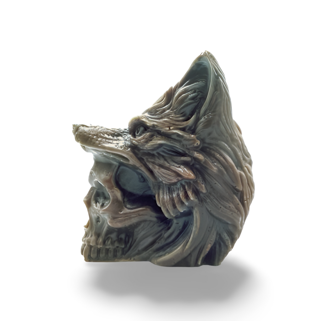 Wolf and Skull Candle