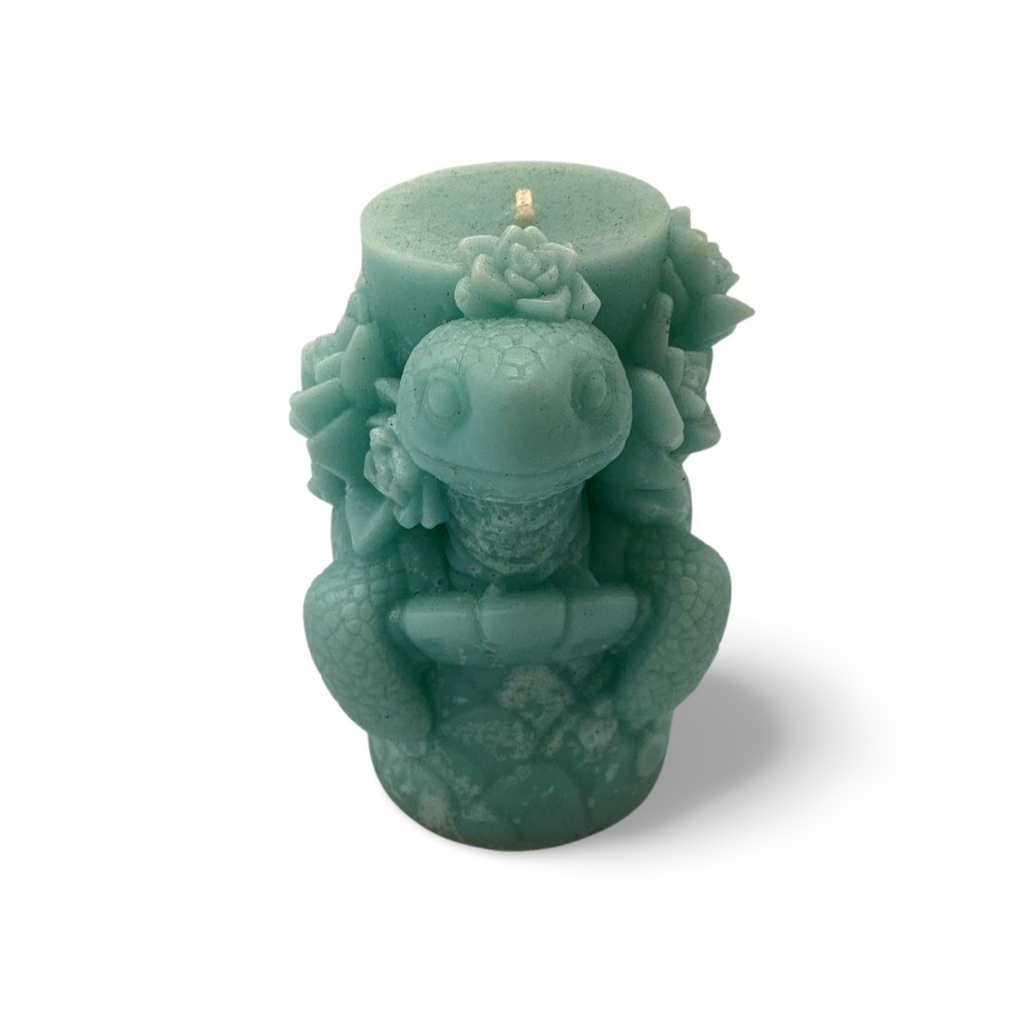 Turtle and Flowers Candle