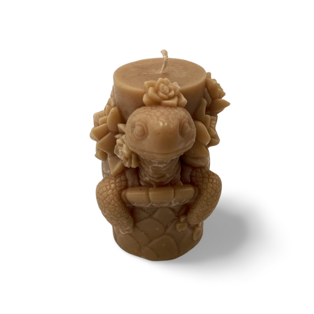 Turtle and Flowers Candle