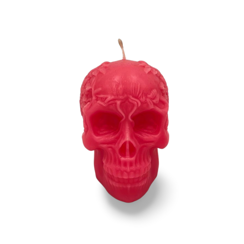 Skull with delicate flowers