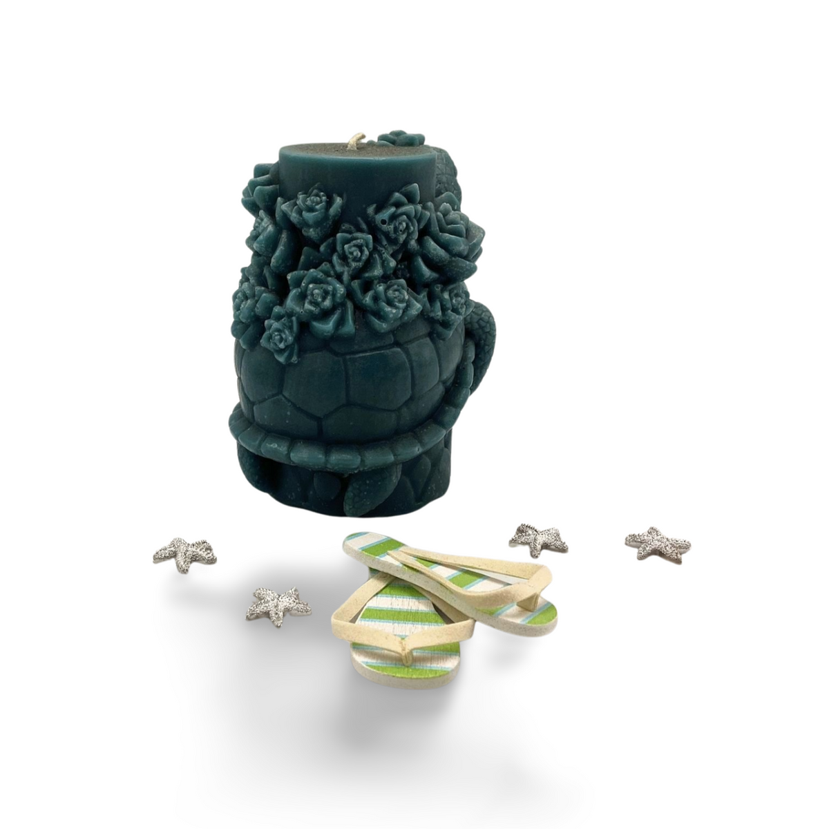 Turtle and Flowers Candle