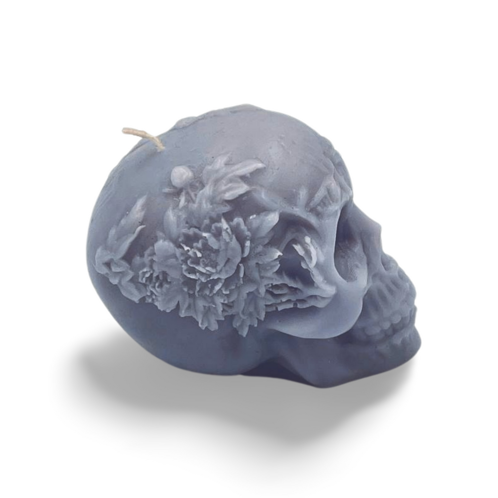 Skull with delicate flowers