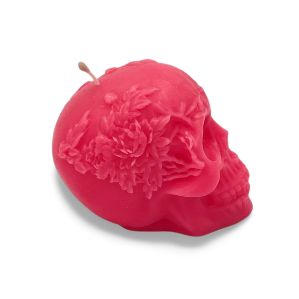 Skull with delicate flowers